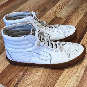 Vans Leather High Tops Gum Sole
